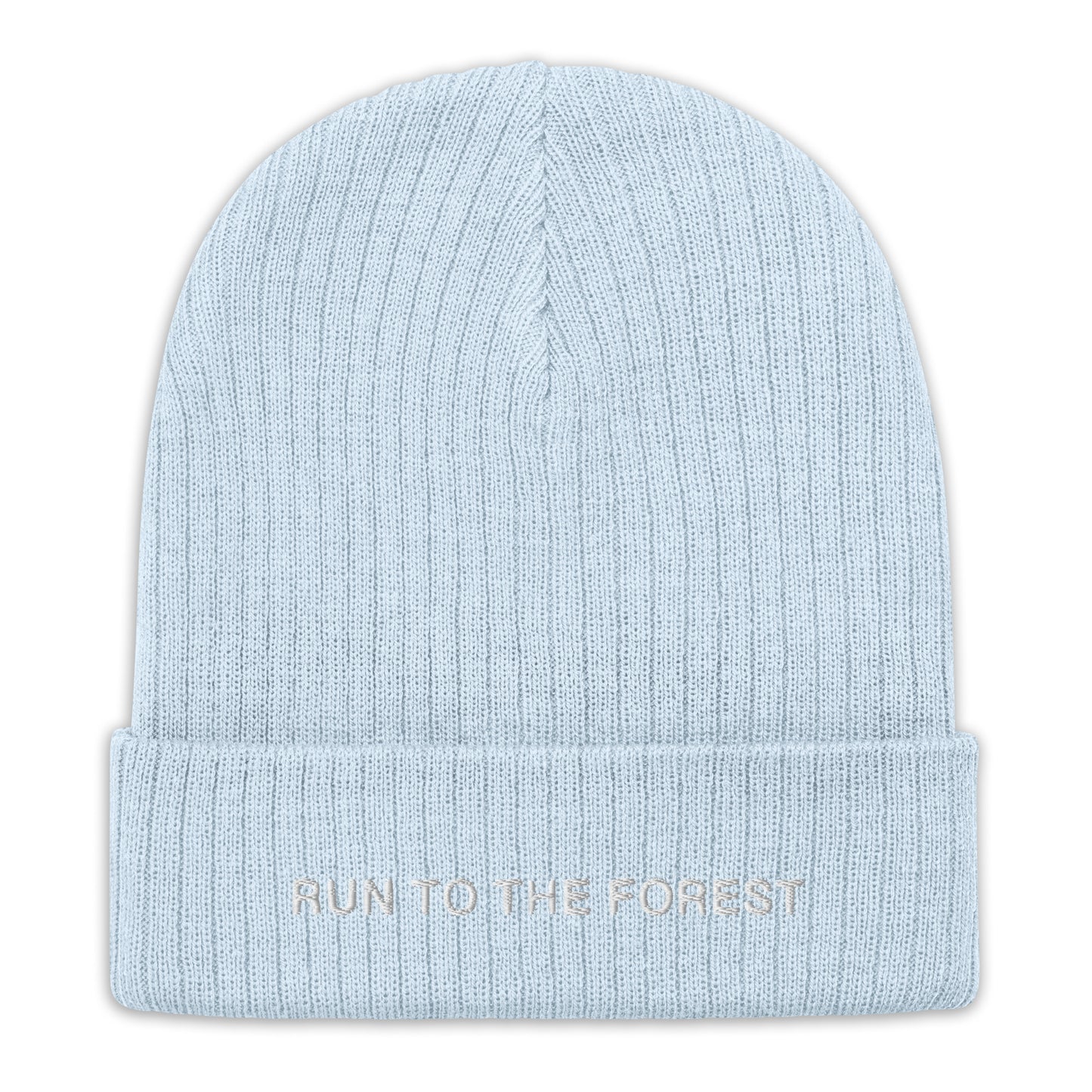 Run to the Forest Text Ribbed-Knit Beanie
