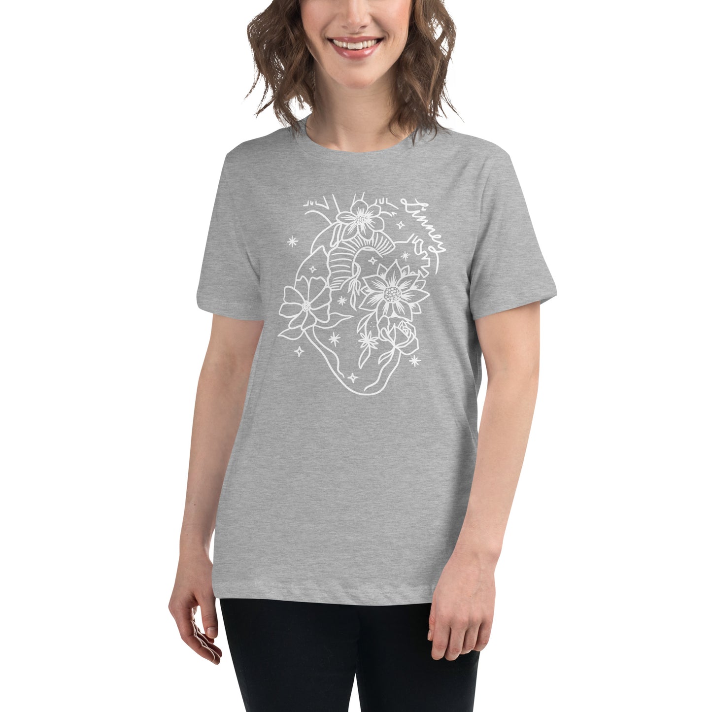 Flowers Grow From Inside Out (White) - Women's Relaxed Tee