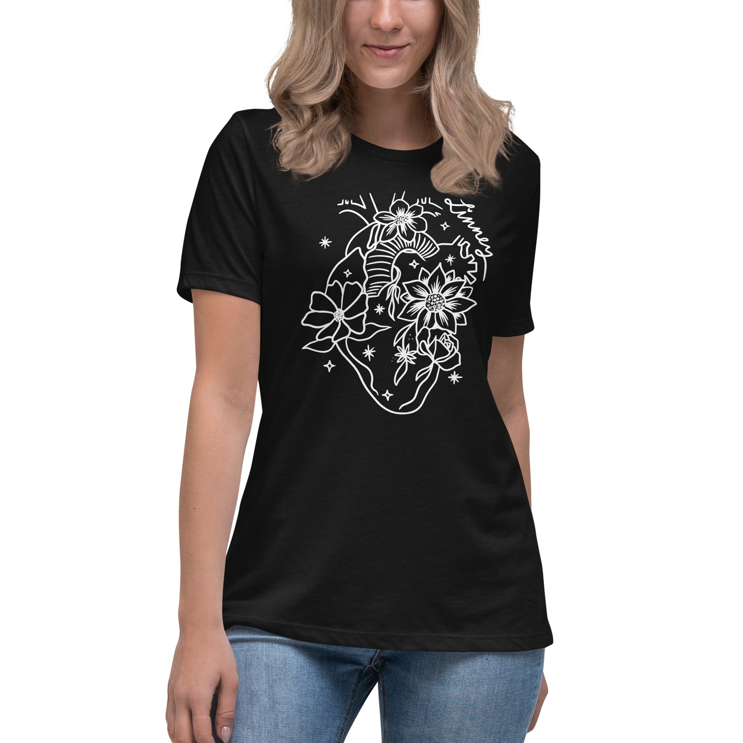Flowers Grow From Inside Out (White) - Women's Relaxed Tee