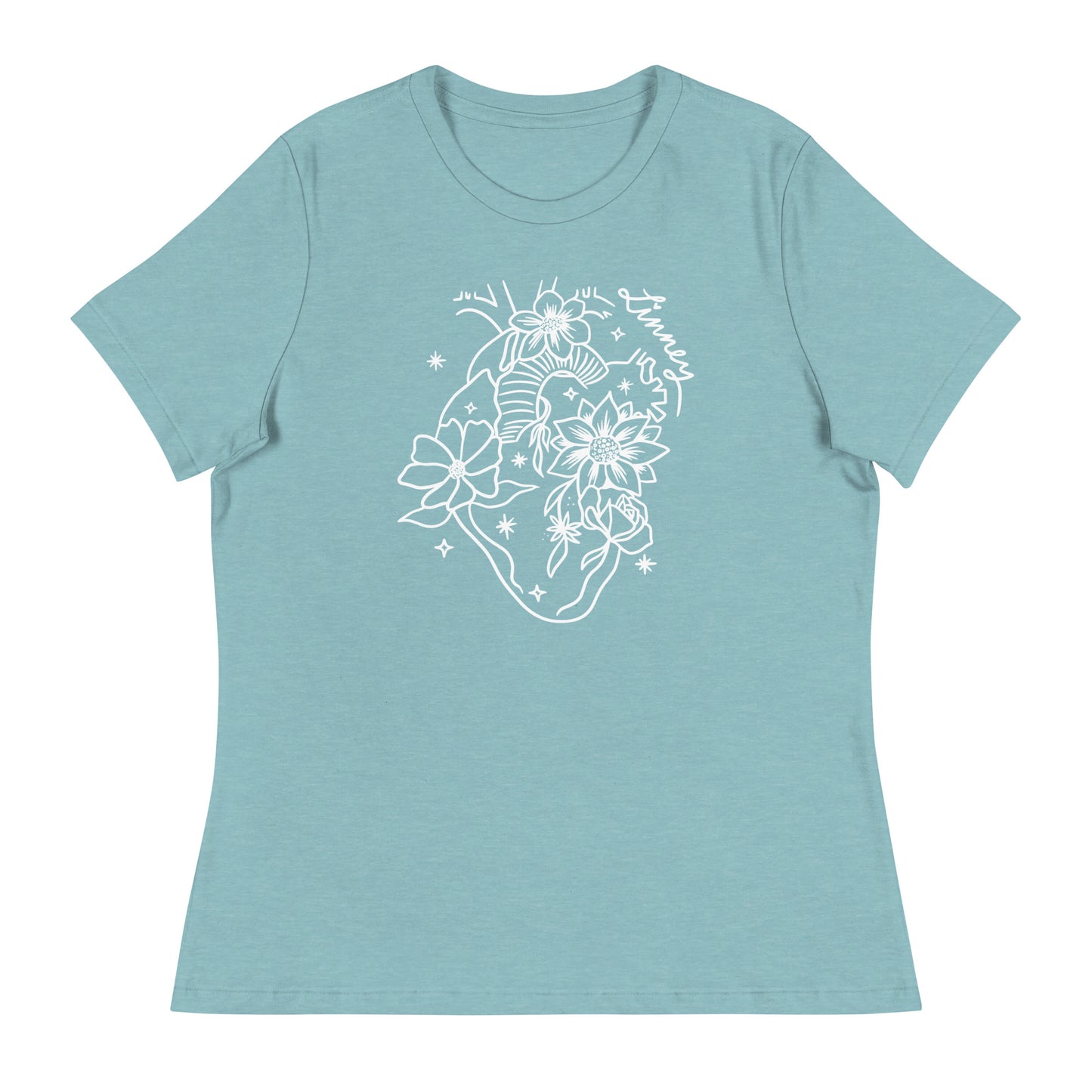 Flowers Grow From Inside Out (White) - Women's Relaxed Tee