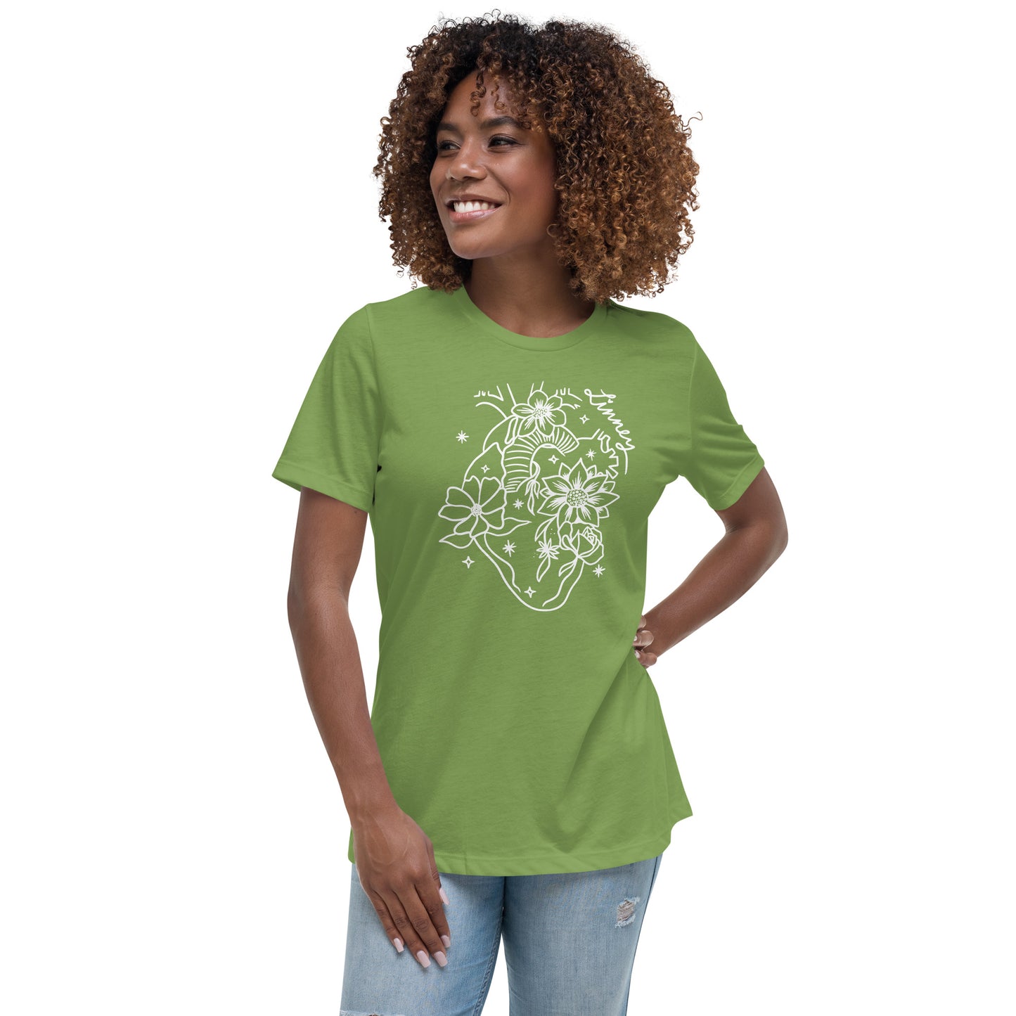 Flowers Grow From Inside Out (White) - Women's Relaxed Tee