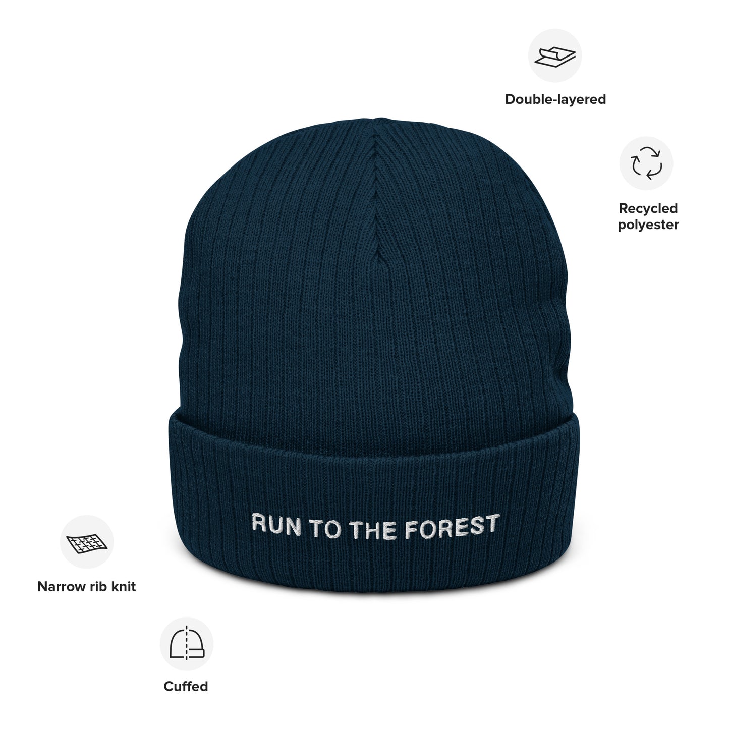 Run to the Forest Ribbed Knit Beanie