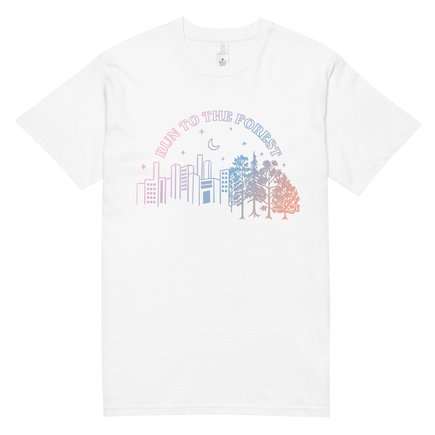 Run to the Forest unisex organic cotton color design tee