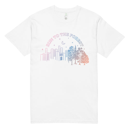 Run to the Forest unisex organic cotton color design tee