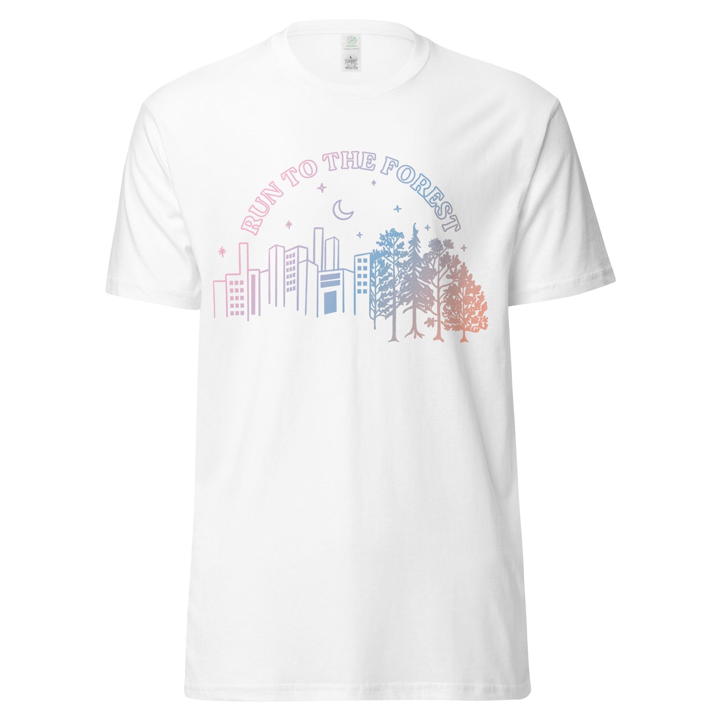 Run to the Forest unisex organic cotton color design tee