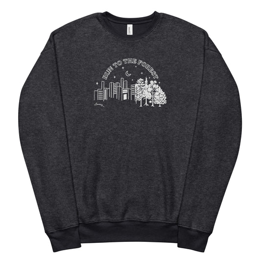 Run to the Forest Unisex Sueded Fleece Sweatshirt