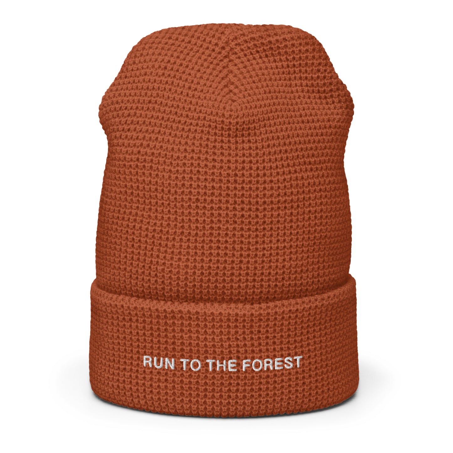 Run to the Forest Text Waffle beanie